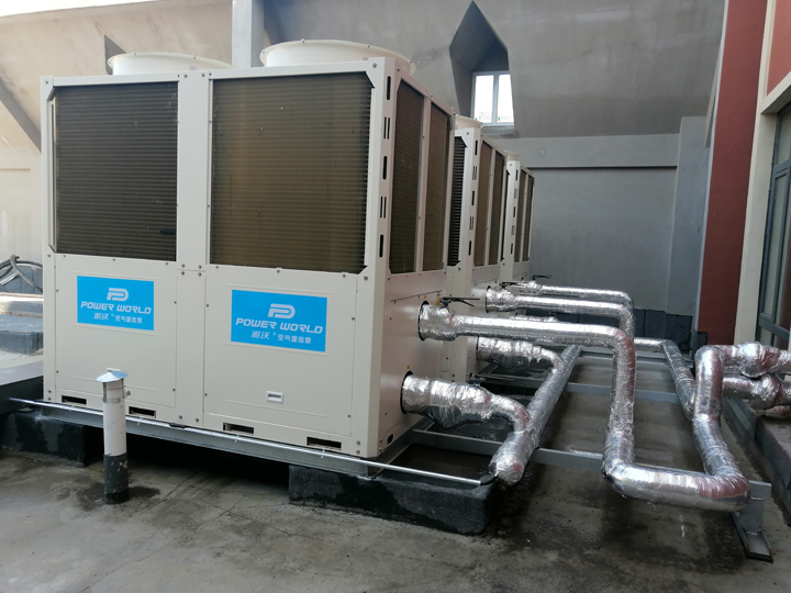 3044永利低温空气能热泵在养殖大棚的应用效果